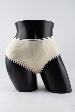 Слипы в рубчик с белым поясом и черной полоской  - фото 1