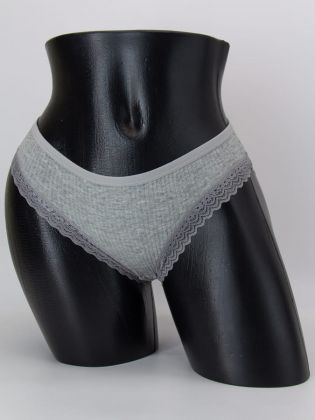 Слипы в рубчик с кружевом - фото 1