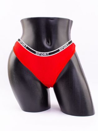 Стринги в рубчик с надписью "sport" - фото 1