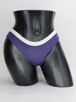 Слипы в рубчик с белым поясом - фото 1