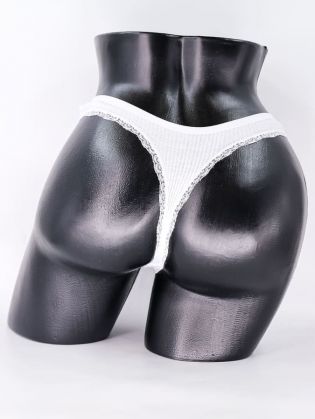 Стринги в рубчик с бахромой - фото 3