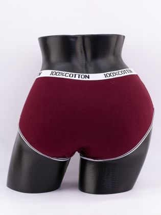 Слипы с принтом "сердечки" и эластичным поясом с надписью "100% COTTON" - фото 3