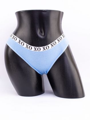 Слипы в рубчик с эластичным поясом и надписью "XO" - фото 1