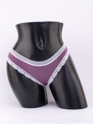 Слипы с кружевной окантовкой и эластичным поясом - фото 1