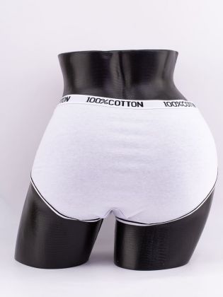 Слипы с принтом "сердечки" и эластичным поясом с надписью "100% COTTON" - фото 3