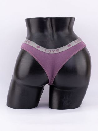 Стринги с эластичным поясом с надписью "love" - фото 3