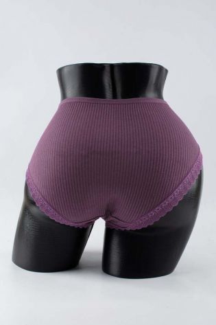 Слипы в рубчик с кружевом - фото 3