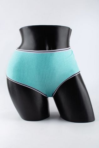 Слипы в рубчик с белым поясом и черной полоской  - фото 1