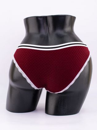 Слипы вафельные с эластичным поясом и кружевной окантовкой  - фото 3