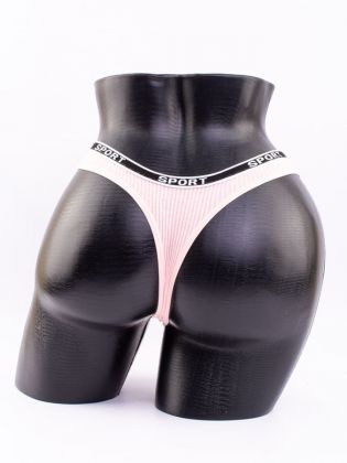 Стринги в рубчик с надписью "sport" - фото 3