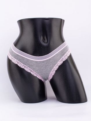 Слипы с кружевной окантовкой и эластичным поясом - фото 1