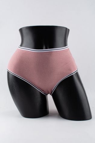 Слипы в рубчик с белым поясом и черной полоской  - фото 1