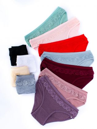 Слипы вафельные с кружевом - фото 2